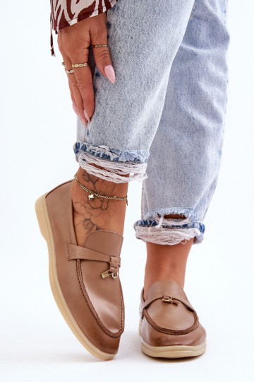 Klasikinio modelio moteriški mokasinai rudos spalvos Cortez 2