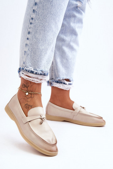 Klasikinio modelio moteriški mokasinai smėlio spalvos Cortez