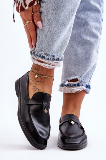 Klasikinio modelio moteriški mokasinai juodos spalvos Cortez 2