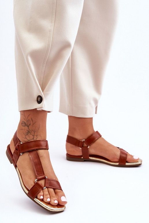 lygiapadžiai Moteriškos basutės su lipniais užsegimais rudos spalvos Lissa lygiapadžiai Moteriškos basutės su lipniais užsegimais rudos spalvos Lissa