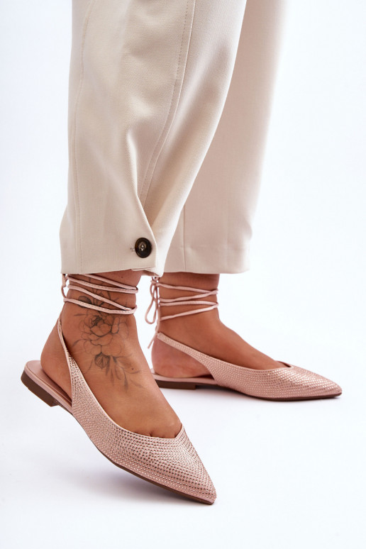 su dirželiais Balerinos Dekoruotos  smėlio spalvos Jange