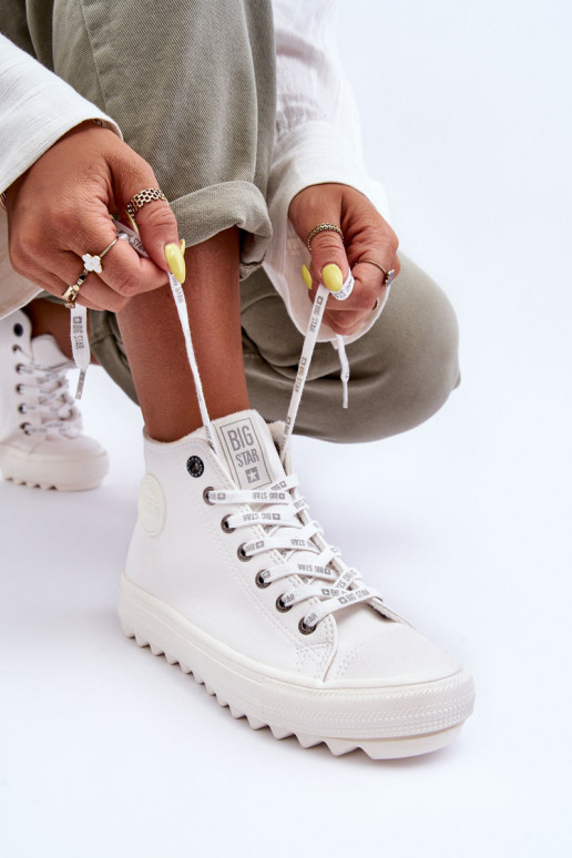 Laisvalaikio bateliai Big Star  pašiltinti baltos spalvos GG274108 Laisvalaikio bateliai Big Star  pašiltinti baltos spalvos GG274108