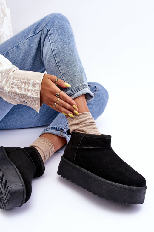 iš zomšos sniego batai su platforma juodos spalvos Corcoran iš zomšos sniego batai su platforma juodos spalvos Corcoran