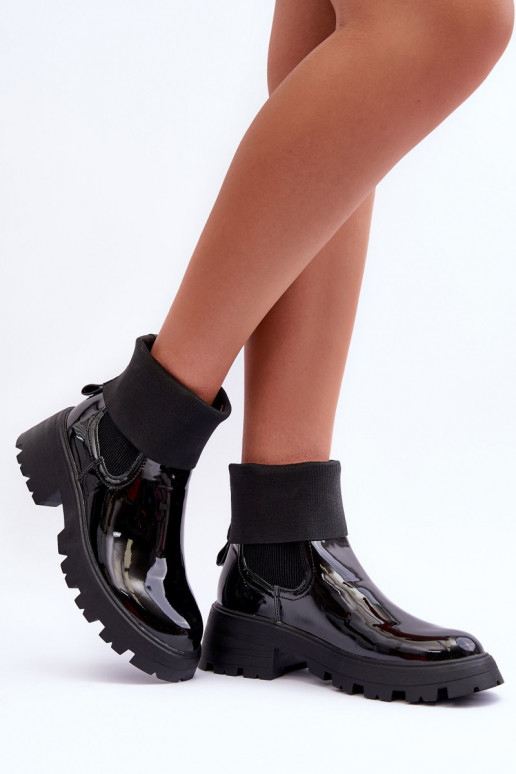 stilingi aulinukai su lako efektu   juodos spalvos Pavo