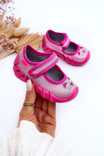 Batai/šlepetės su blizgesiu  Befado 109P235 rožinės spalvos 2