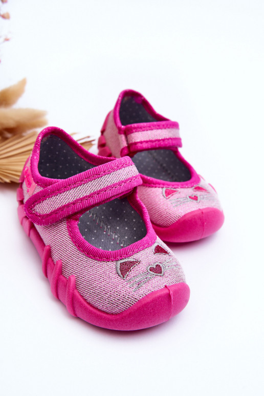 Batai/šlepetės su blizgesiu  Befado 109P235 rožinės spalvos