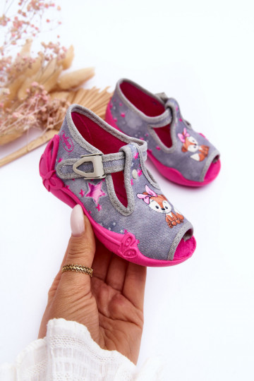 sandalai šlepetės   Befado 213P137 pilka-rožinės spalvos 2