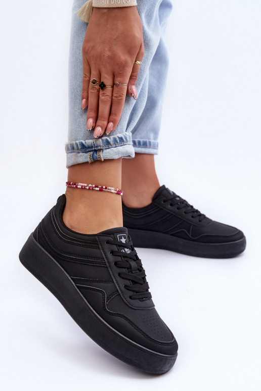 sportiniai bateliai   su platforma juodos spalvos Pudina