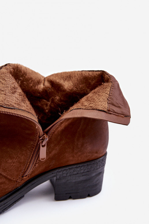 pašiltinti Aulinukai su kulniukais rudos spalvos Effie pašiltinti Aulinukai su kulniukais rudos spalvos Effie