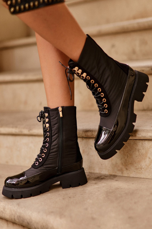 pašiltinti aulinukai su plačiais kulniukais juodos spalvos Saranema pašiltinti aulinukai su plačiais kulniukais juodos spalvos Saranema