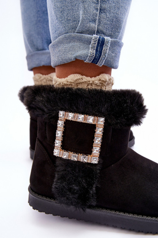 sniego batai pašiltinti su sagtimis juodos spalvos Dulca