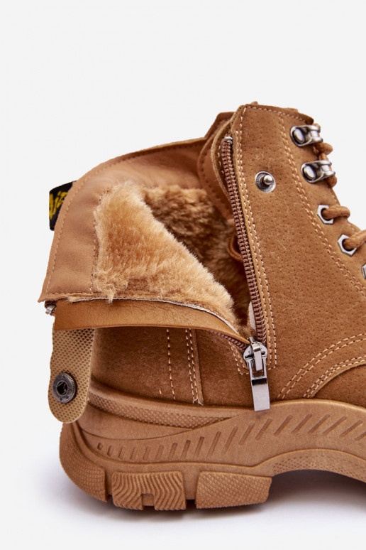 pašiltinti iš zomšos Moteriški aulinukai rudos spalvos Jailina