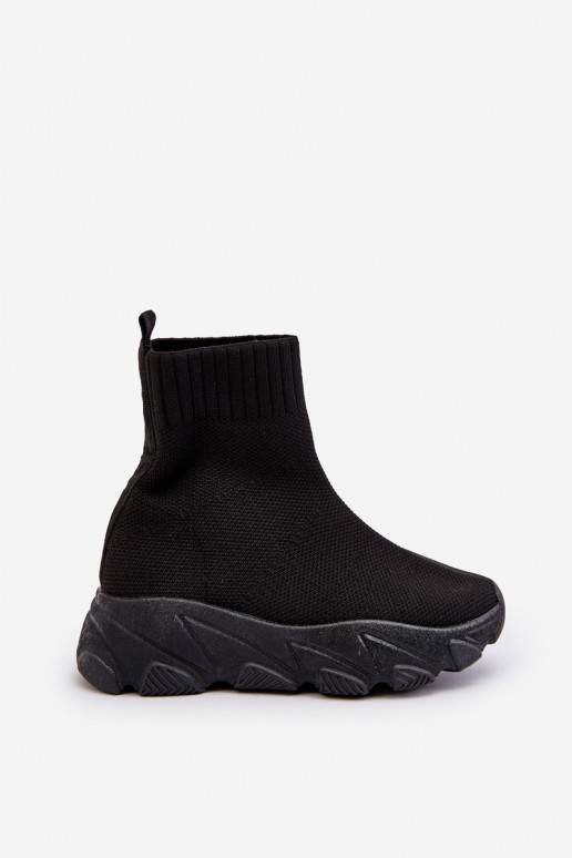 su kojinės tipo auliuku batai Vaikiški sportbačiai juodos spalvos Zaelin su kojinės tipo auliuku batai Vaikiški sportbačiai juodos spalvos Zaelin