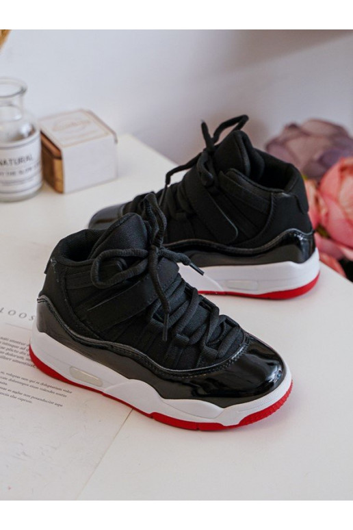 Vaikiški sportbačiai su raišteliais Juodos ir-raudonos spalvos Darina Vaikiški sportbačiai su raišteliais Juodos ir-raudonos spalvos Darina