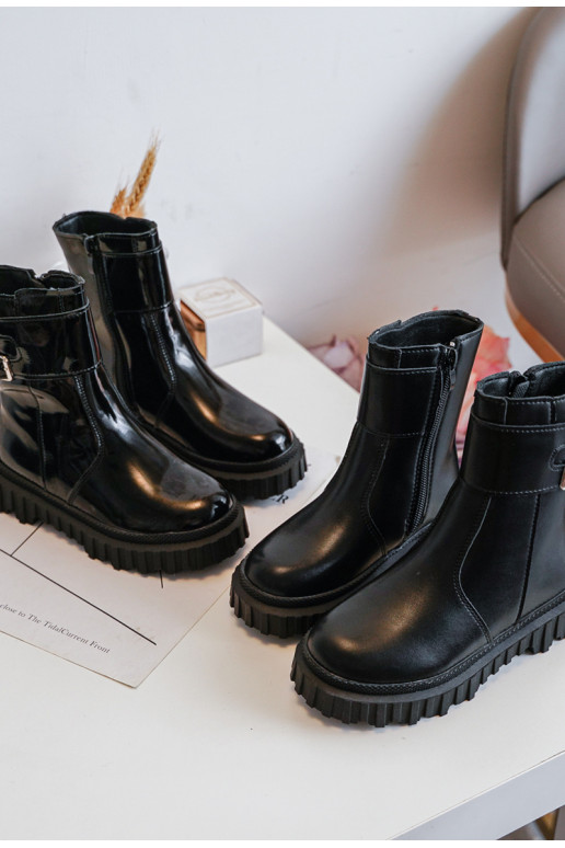 Aulinukai Vaikiški   su sagtimis juodos spalvos Chloraia