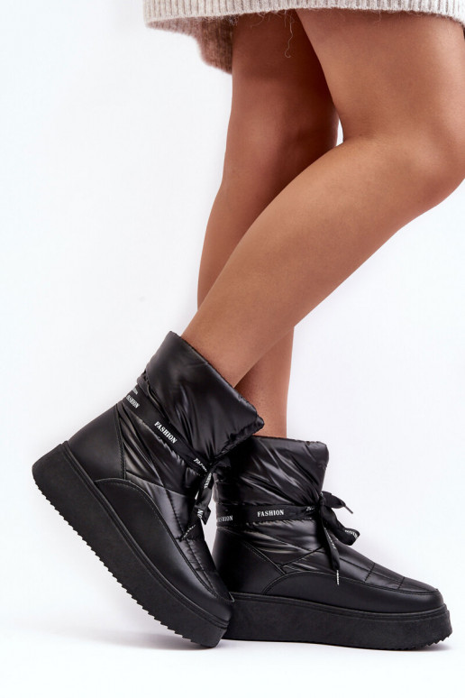 sniego batai    Wiązaniem juodos spalvos Siracna sniego batai    Wiązaniem juodos spalvos Siracna