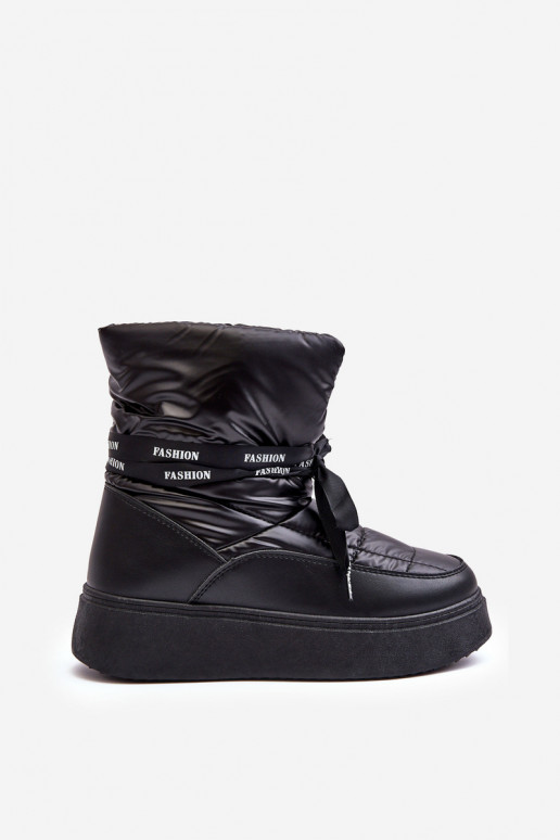 sniego batai    Wiązaniem juodos spalvos Siracna sniego batai    Wiązaniem juodos spalvos Siracna