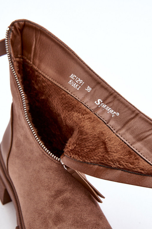 Zomšiniai batai su užtrauktukais smėlio spalvos Kandell Zomšiniai batai su užtrauktukais smėlio spalvos Kandell