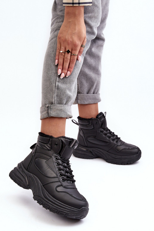 pašiltinti sportiniai bateliai   su raišteliais juodos spalvos Dejana