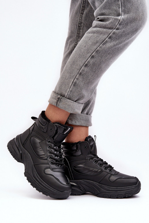 pašiltinti sportiniai bateliai   su raišteliais juodos spalvos Dejana