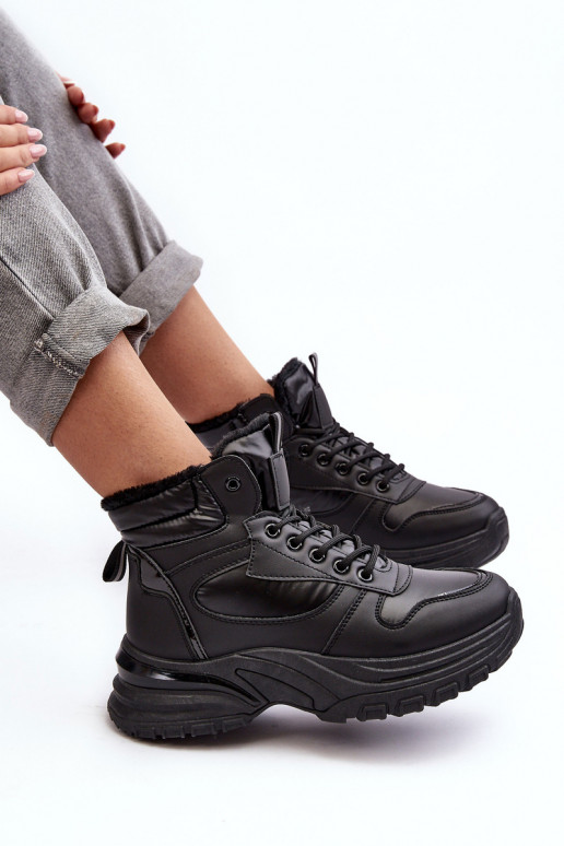 pašiltinti sportiniai bateliai   su raišteliais juodos spalvos Dejana