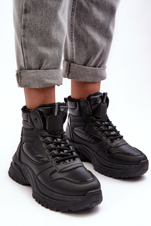 pašiltinti sportiniai bateliai   su raišteliais juodos spalvos Dejana