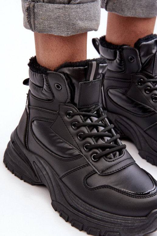 pašiltinti sportiniai bateliai   su raišteliais juodos spalvos Dejana