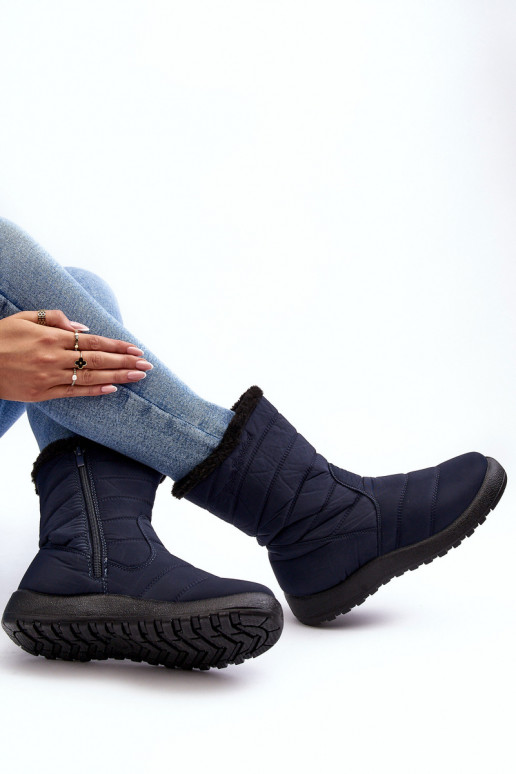 pašiltinti sniego batai tamsiai mėlynos spalvos Luxina
