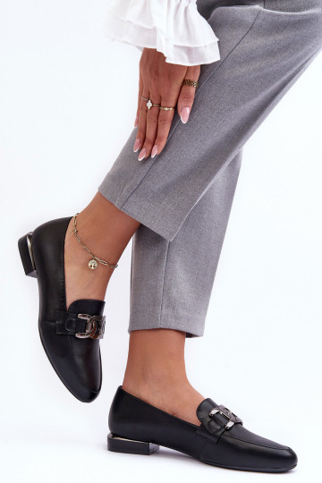 moteriški mokasinai su ornamentais juodos spalvos Camilena 2