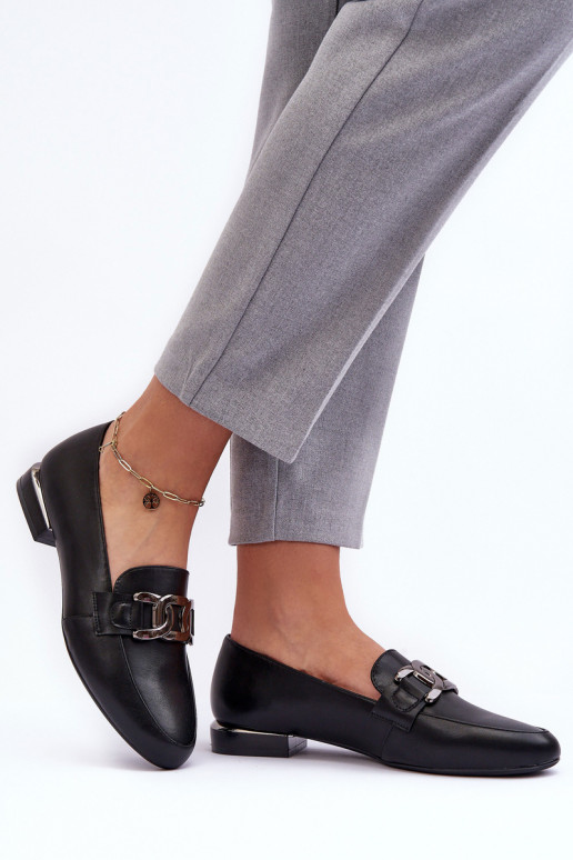 moteriški mokasinai su ornamentais juodos spalvos Camilena