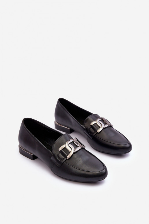 moteriški mokasinai su ornamentais juodos spalvos Camilena