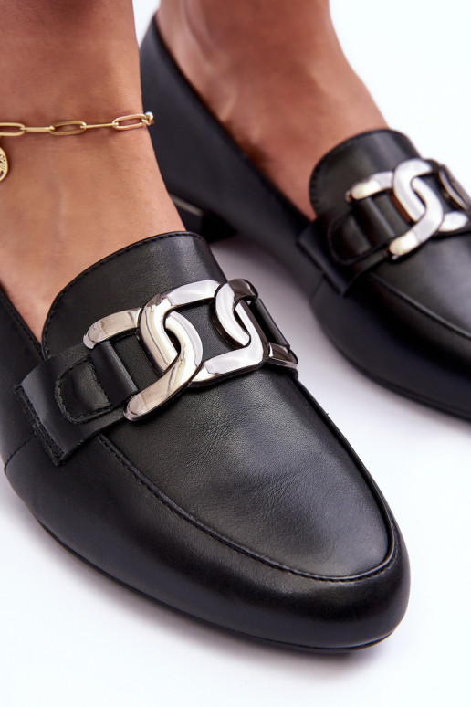 moteriški mokasinai su ornamentais juodos spalvos Camilena