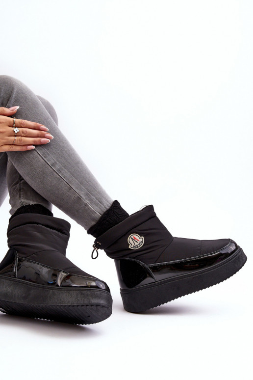 Įsispiriamo modelio sniego batai   su platforma juodos spalvos Gattea Įsispiriamo modelio sniego batai   su platforma juodos spalvos Gattea