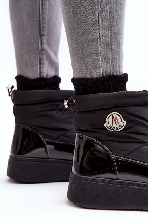 Įsispiriamo modelio sniego batai   su platforma juodos spalvos Gattea Įsispiriamo modelio sniego batai   su platforma juodos spalvos Gattea