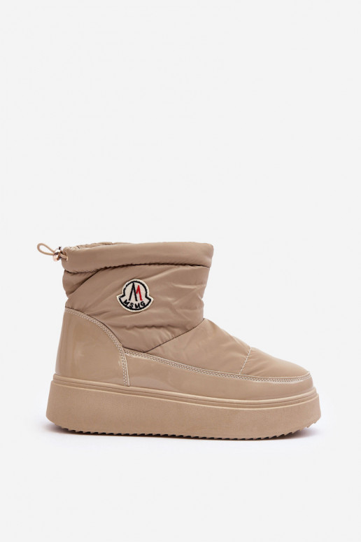 Įsispiriamo modelio sniego batai   su platforma smėlio spalvos Gattea Įsispiriamo modelio sniego batai   su platforma smėlio spalvos Gattea