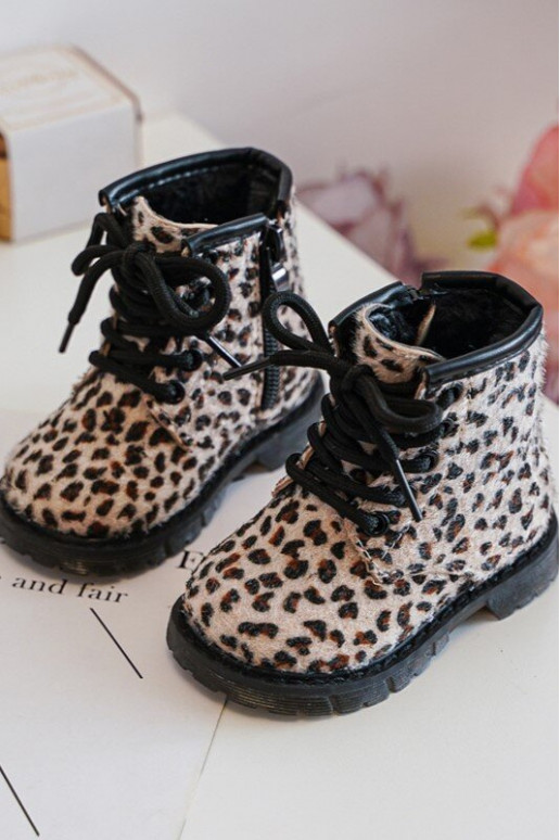 Šilti vaikiški batai su užtrauktukais smėlio spalvos Goopy