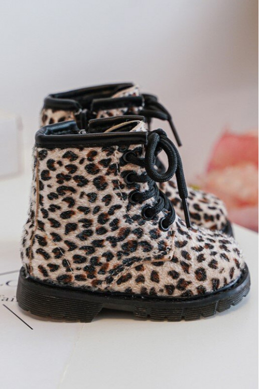 Šilti vaikiški batai su užtrauktukais smėlio spalvos Goopy