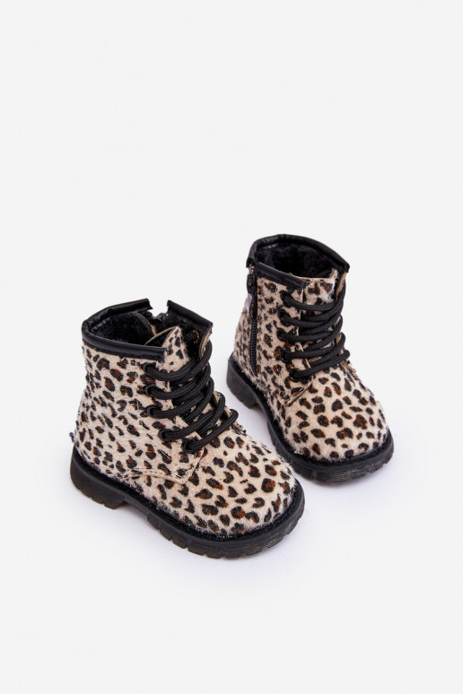 Šilti vaikiški batai su užtrauktukais smėlio spalvos Goopy