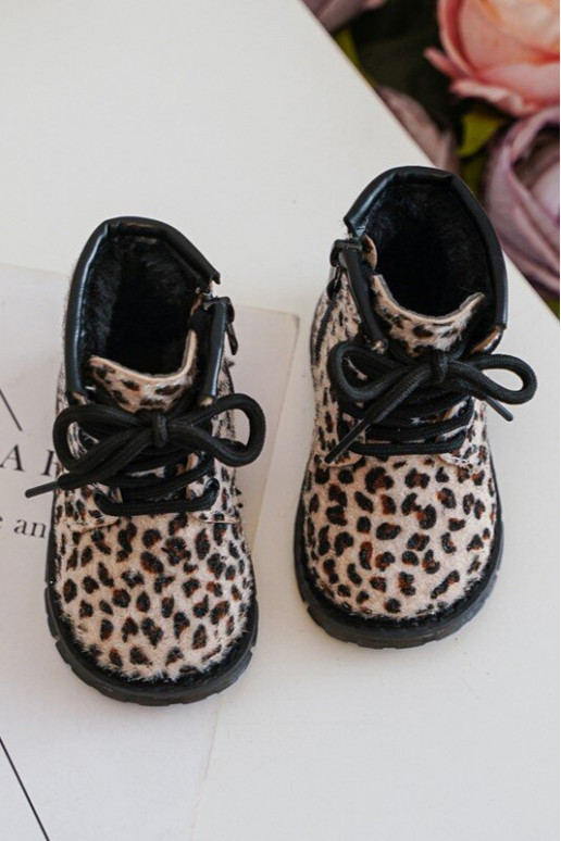 Šilti vaikiški batai su užtrauktukais smėlio spalvos Goopy