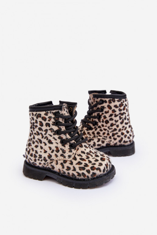 Šilti vaikiški batai su užtrauktukais smėlio spalvos Goopy