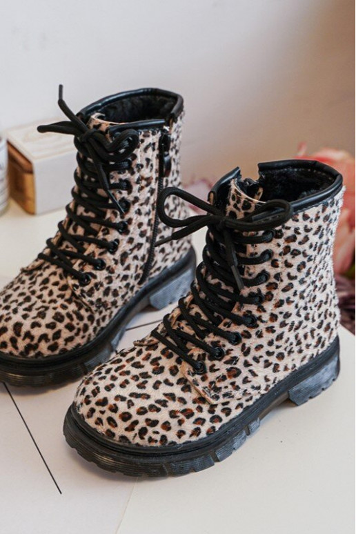 Šilti vaikiški batai su užtrauktukais smėlio spalvos Goopy