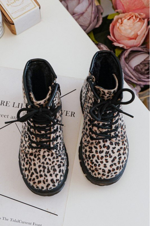 Šilti vaikiški batai su užtrauktukais smėlio spalvos Goopy