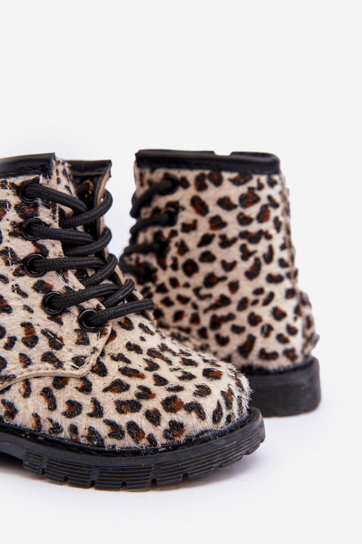 Šilti vaikiški batai su užtrauktukais smėlio spalvos Goopy