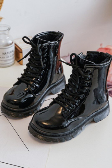 Vaikiški aulinukai su lako efektu su užtrauktukais juodos spalvos Tibbie 2