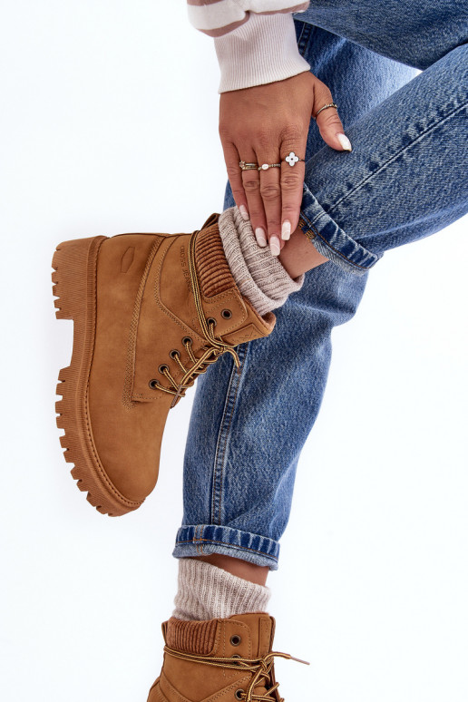 Šilti moteriški aulinukai rudos spalvos Cross Jeans MM2R4011C Šilti moteriški aulinukai rudos spalvos Cross Jeans MM2R4011C