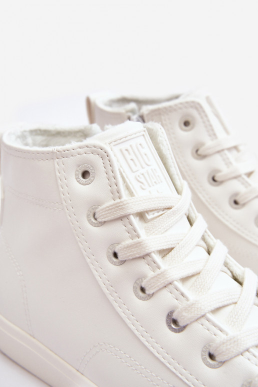 Laisvalaikio bateliai pašiltinti su užtrauktukais baltos spalvos Big Star MM274017 Laisvalaikio bateliai pašiltinti su užtrauktukais baltos spalvos Big Star MM274017