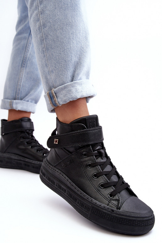 Laisvalaikio bateliai pašiltinti su platforma Big Star juodos spalvos MM274008