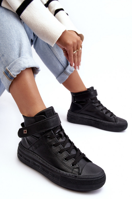 Laisvalaikio bateliai pašiltinti su platforma Big Star juodos spalvos MM274008