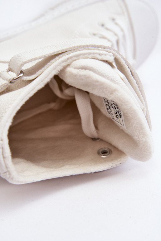 Laisvalaikio bateliai pašiltinti su platforma Big Star baltos spalvos MM274006