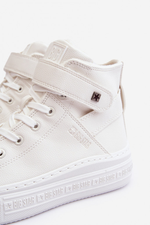 Laisvalaikio bateliai pašiltinti su platforma Big Star baltos spalvos MM274006